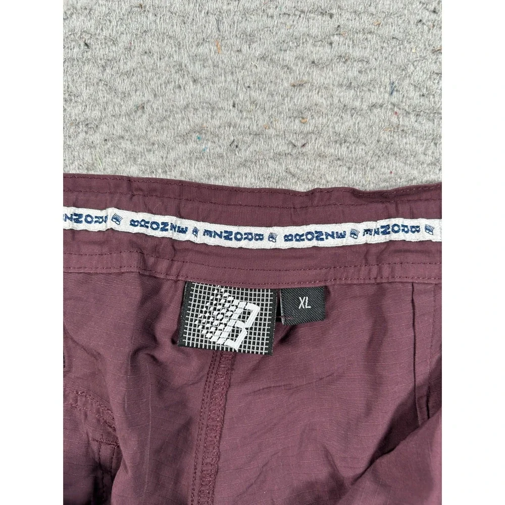 Bronze 56k Hard‎ Wear Pants Mens XL Red Baggy Nylon Cargo Track Pants